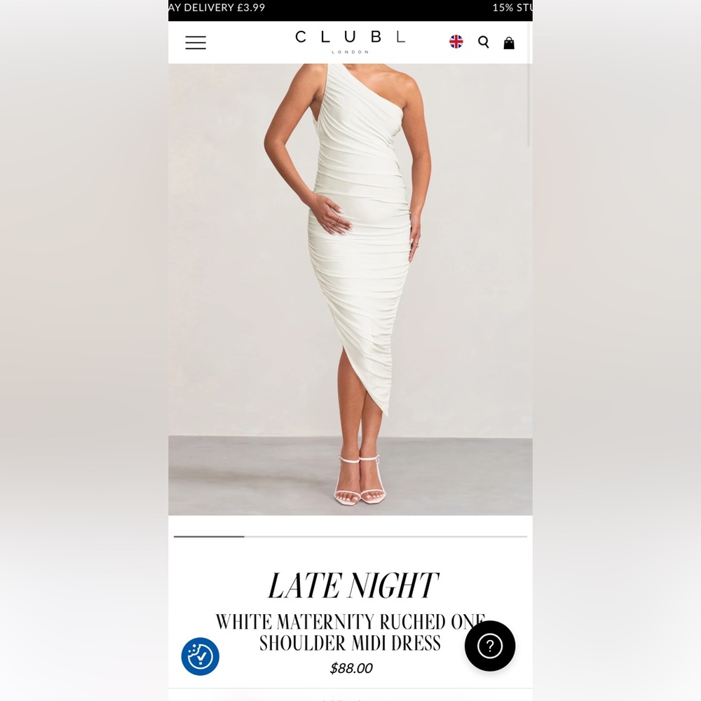 CLUB L LONDON- Late night maternity dress (WHITE)